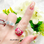 再販❣️【レディキャット🐈‍⬛🌹💍】赤／薔薇／ドライフラワー／猫／小ぶり／リング／フリーサイズ