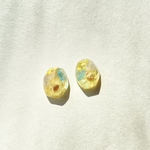 小粒♡イエローブルーフラワーピアス　イヤリング