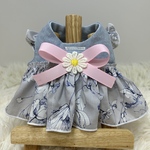 ふんわりワンピース ブルーカラー