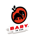 【マグネット】BABY IN CAR カーマグネット アウトドア 子象 ベビーインカー BABYINCAR