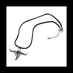【suèdestring_cow ネックレス。】牛 スエード シルバー ネイティブ闇 ホラー  病みかわいい ダーク ゴシック パンク ロック  アンティーク かっこいい ヒッピー