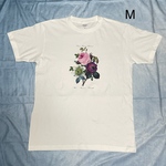 ルドゥーテ　植物画　バラ・アネモネ・クレマチス　綿TシャツMサイズ 白