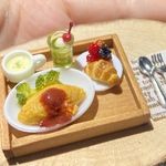 再販☆ミニチュアフード☆オムライスセット♪