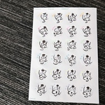 己書、ありがとう、丸シール24枚1シート