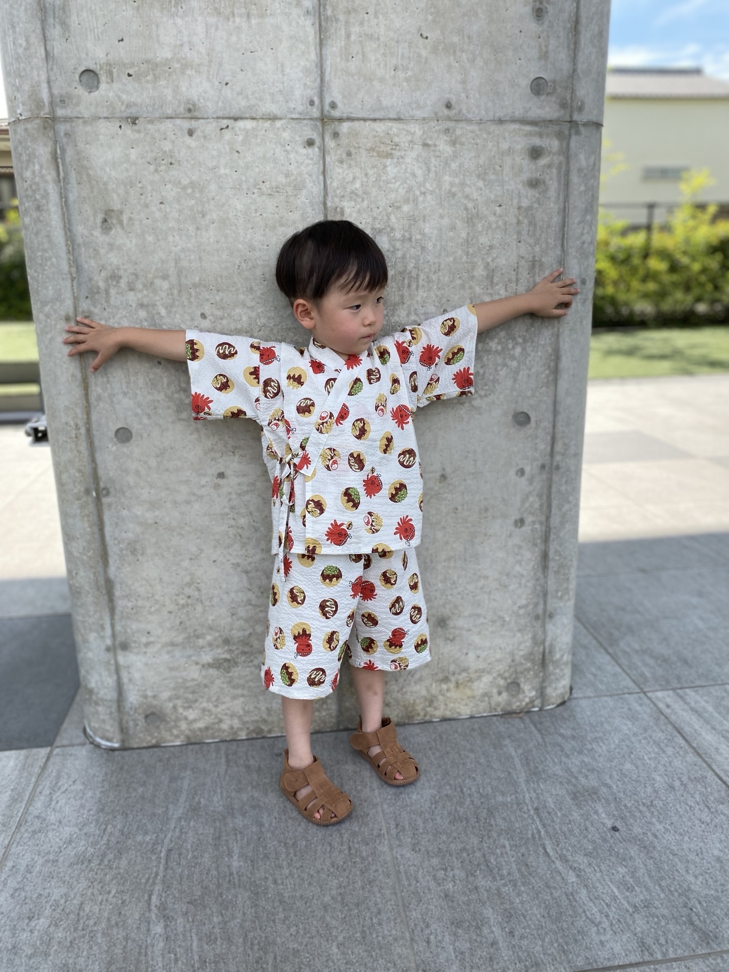 100size】甚平 100サイズ たこやき柄 夏祭り 子供甚平 キッズ