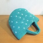 麻ひもバッグ　グリーン　ドット風