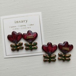 北欧花ピアス/イヤリング