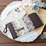 🎀インド刺繍リボン　L字ファスナー 長財布 茶色08