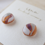 小粒オレンジ×パープルピアス/イヤリング