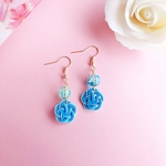 新作☆ターコイズブルー♤水引ピアス・イヤリング