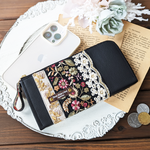 🎀インド刺繍リボン　L字ファスナー 長財布 黒色06