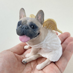 フレンチブルドッグ　天使　フォーン　【いつもそばにいてくれるペットのようなフレブルのフィギュア】