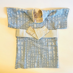 小型犬用浴藍染柄(白藍)Lサイズ