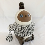 ラボット用　甚平　いろはにほへと　白✕黒