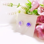 フラワーピアスS（パープル）
