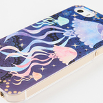 くらげのスマホケース【キラキラ光る水母たち Nightオーシャン】(II-001A)