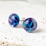 ガラスの一粒ピアス－deep sea－