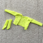 ネオンイエローカーディガン＋靴下　肩掛け腰巻用　1/6ドール用リカちゃん服アウトフィット