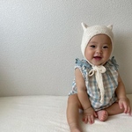 kitty hat ▸ s/s 春夏　キティハット　キティボンネット　猫耳ボンネット　ねこ耳ボンネット　ベビーボンネット　かぎ針　棒針　ボンネット