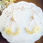 ㇱアーな紫陽花とシトリンの雫ピアス（イヤリング）