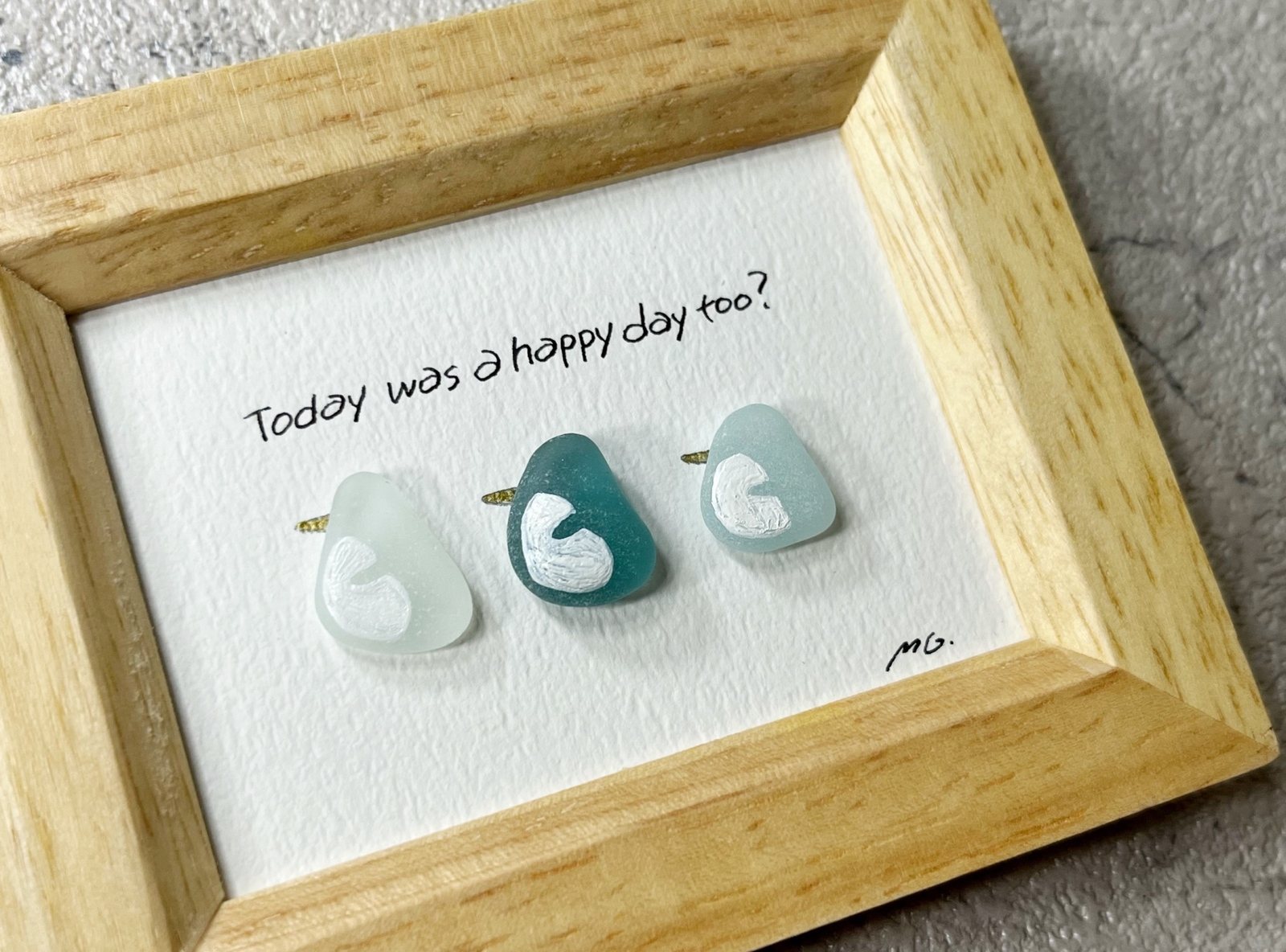 シーグラスアート／Today was a happy day too. - MG. mhrglass