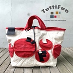 tuttifun＊赤いmaruとFの帆布バッグ