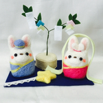 再販①羊毛フェルト☆七夕♡うさぎさん