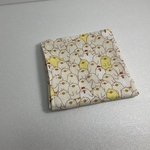 ２５センチ角ハンカチ  ヒヨコとニワトリ　生成り