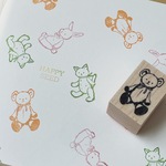 ぬいぐるみくま（すわり）スタンプ　【30㎜×20㎜】