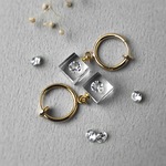 ジルコニアが浮かぶイヤリング シンプル ステンレス ゴールドカラー ギフト 女性 誕生日プレゼント ギフトラッピング 結婚式 お呼ばれ