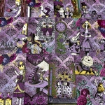 薔薇とアリス(purple)＊洋書コラージュ素材＊ジャンクジャーナル
