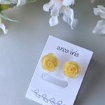 【紙のお花】 ✨小粒なバラ✨黄色　イヤリング