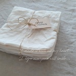 天日干しリネンのハンカチ2枚セット［off-white＆flax］