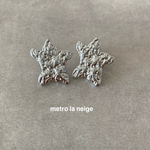〔1ペア〕テクスチャースタースタッドステンレスピアス
