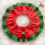再販‎‪𓍯 ‬夏限定🍉 lovely 🎀 Cat frills ୨୧﻿ スイカ フリル シュシュ 首輪🍉(ライトレッド)‎‪ (再販作品は受注後製作の為、完成まで10日程度お時間を頂戴致します🙇🏻)
