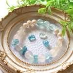 💠青い小花のブーケ💠🧜アクアマリン・ローズクォーツ・ムーンストーン・淡水パール