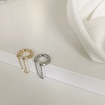 2色　イヤーカフ　チェーン付き　シンプル　イヤカフ　シルバー　ゴールド
