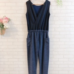 🍋ThankyouPrice🍋　1点限定　ダブルフェイスニットと光沢ジャガードニットの2WAYサロペット
