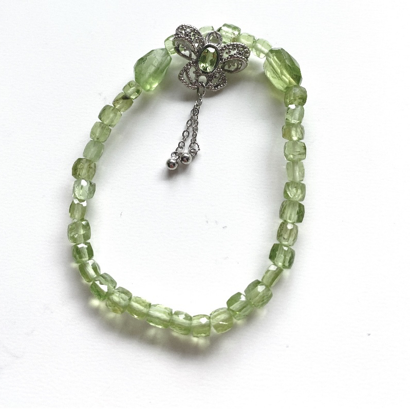 141 希少 ペリドット ラフカット ブレスレット 天然石