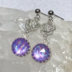 【4周年記念価格・水晶×レジン】暁の虹『嶺仙花の耳飾り』藤彩