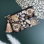 インド刺繍リボン＊パッチワークポーチ　小銭入れ　カードケース