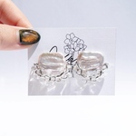 square pearl clear shower〜金属アレルギー対応〜（イヤリング変更可）