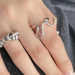 《再入荷》silver925 デコラティブ ボリューム 個性的 シンプル シルバーリング シルバー925  オープンリング カフリング デザイン【R-160】