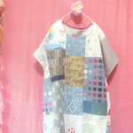 【ミナペルホネン】北欧パッチワーク ワンピース natural