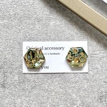 レジン　大人シェルストーン　ゴールド　クリア　レジンアクセサリー　レジンイヤリング　レジンピアス