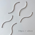 ◎新色SALE◎【10pcs silver #12-6】ロングウェーブつなぎパーツ　ウェーブ/つなぎ/コネクト/つなぎパーツ/ロング/金属/メタル/うねうね/