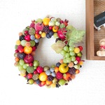 フルーツいっぱいカラフルフルーツリース🍊🍎🍇　 約１７センチ