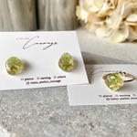 2点set♡ペリドット指輪&ピアス/イヤリングset 天然石 8月誕生石