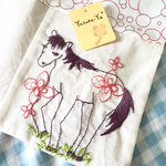 【一点モノ】馬の刺繍＊テーブルマット（ランチョンマット）