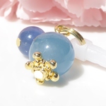 Blue*２種のブルーのイヤホンジャックアクセサリー 